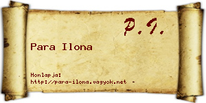 Para Ilona névjegykártya